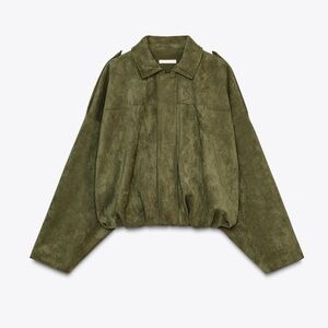 ZARA FAUX SUEDE BOMBER JACKET - NWOT
